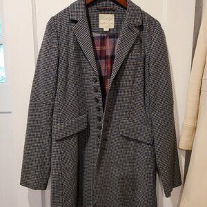 Houndstooth Long Fitted Riding Jacket